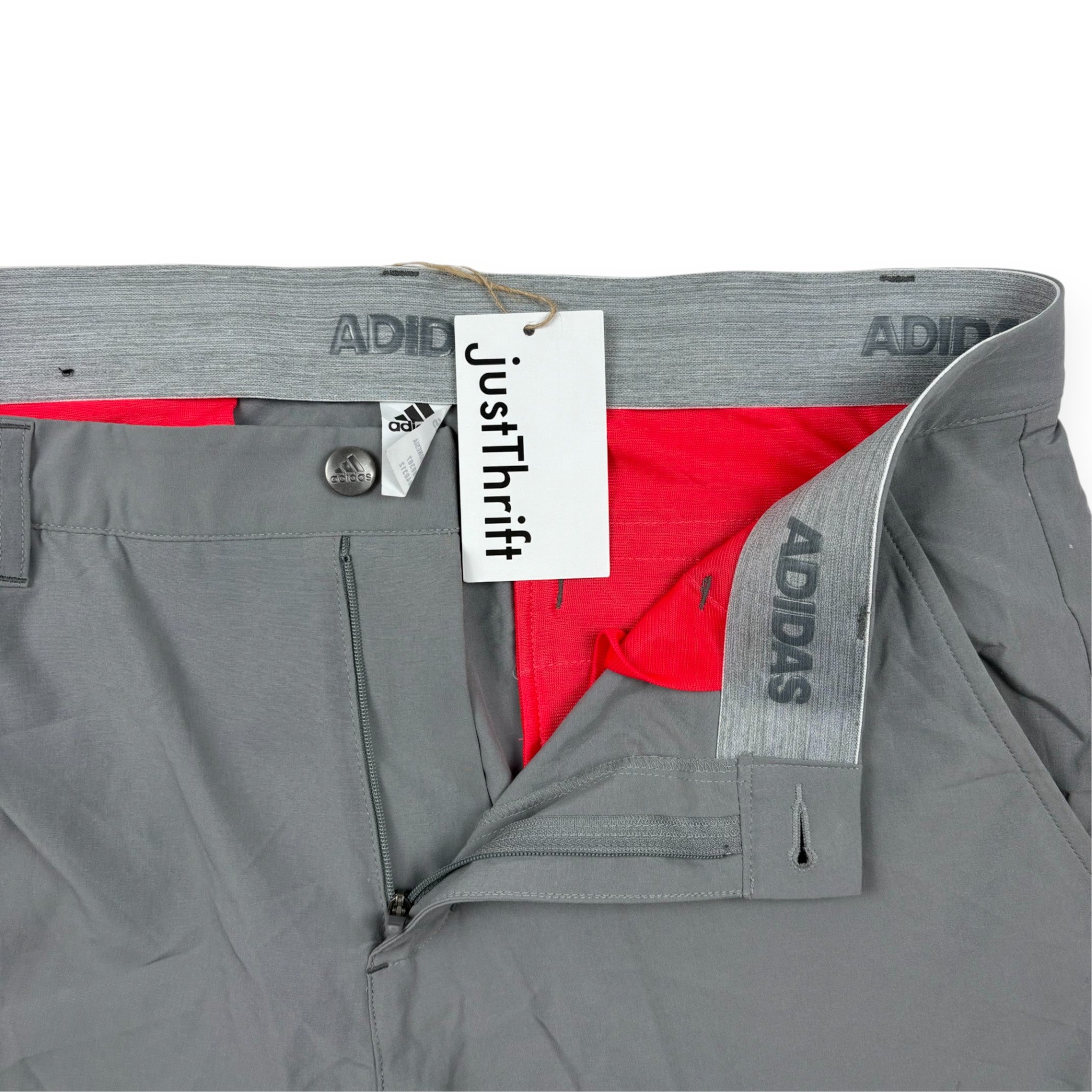 Adidas Golfhose Grau mit rotem Innenfutter