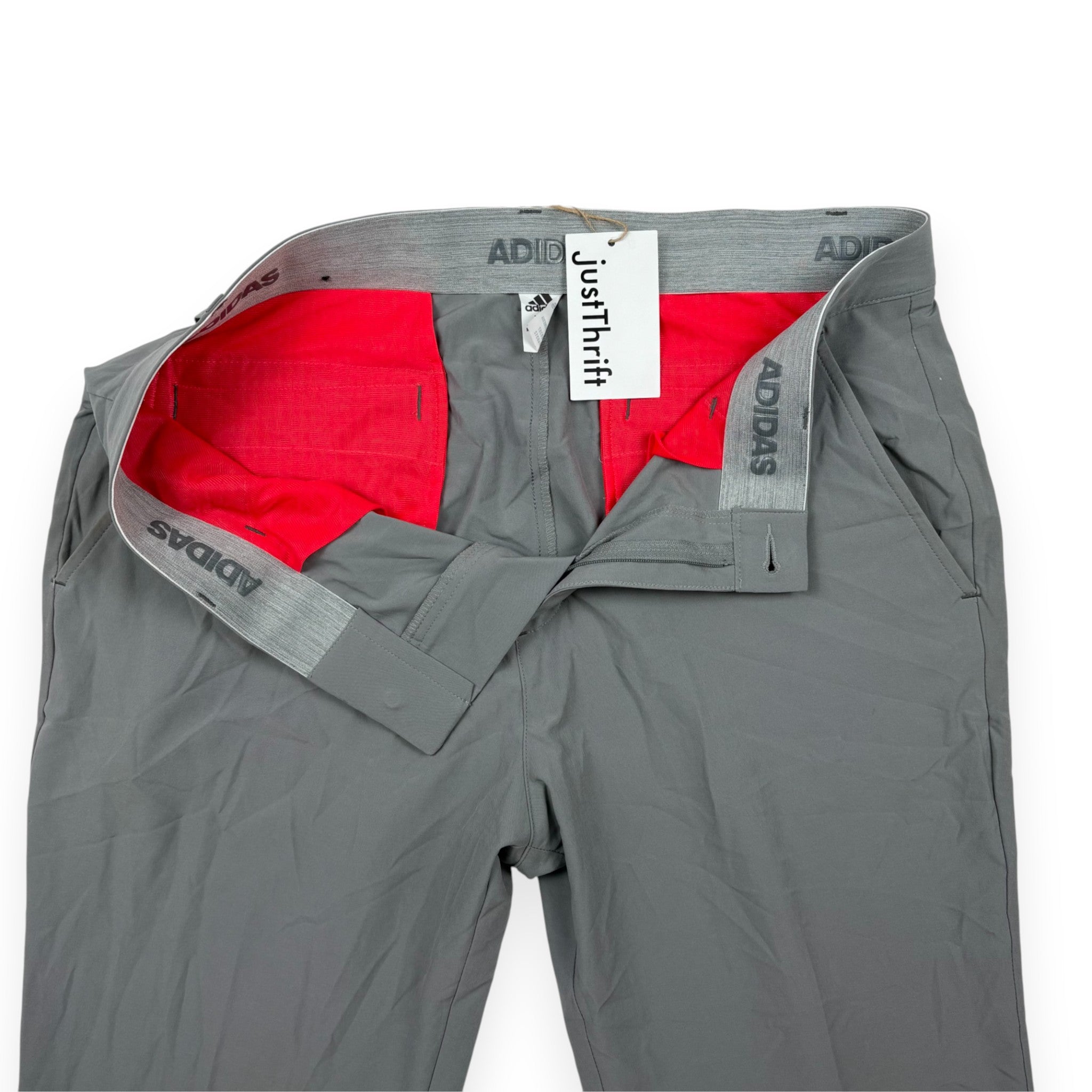 Adidas Golfhose Grau mit rotem Innenfutter