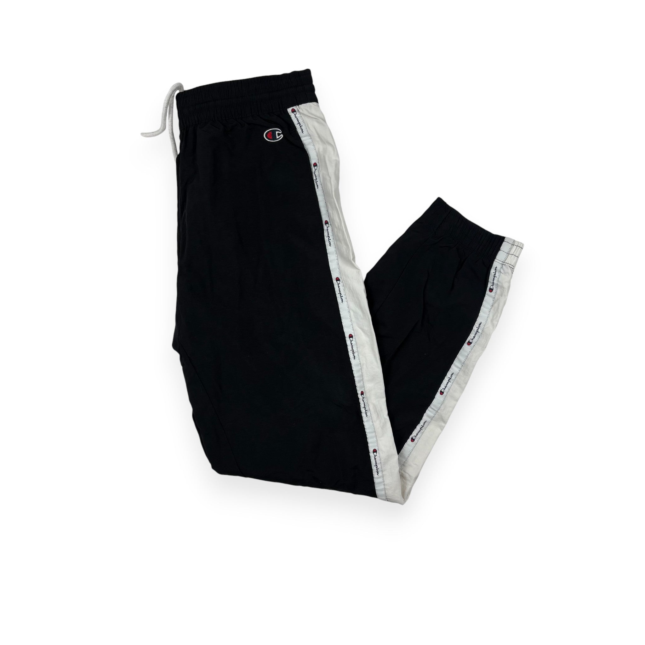 Champion Trackpants Schwarz mit weißen Tapestreifen