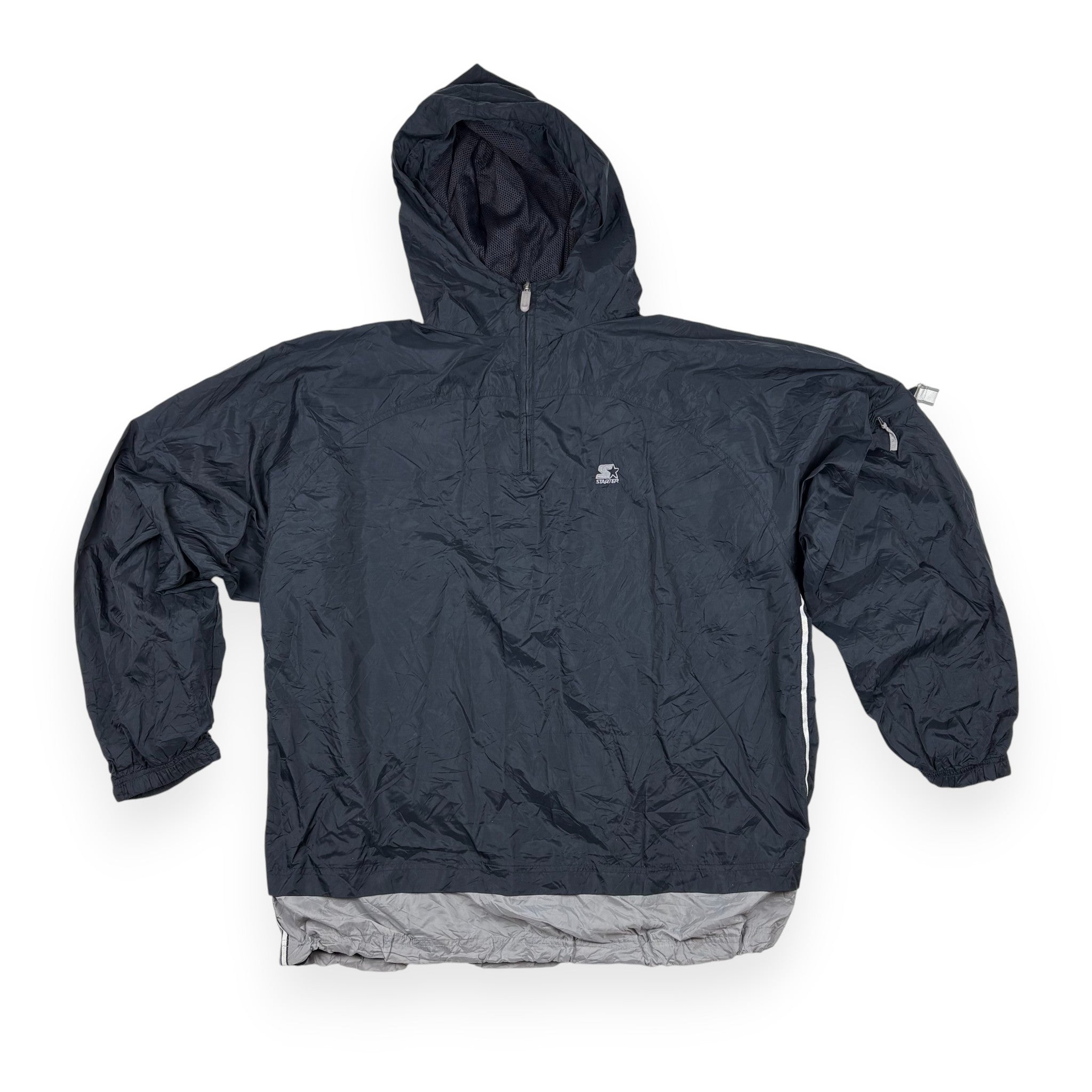 Starter Vintage Windbreaker Anorak Schwarz / Grau