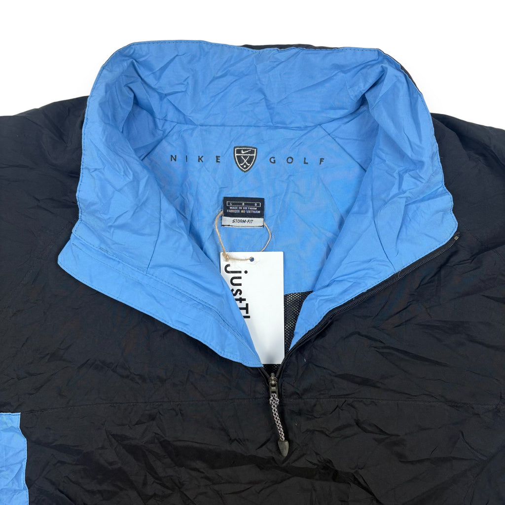 Nike Golf Storm-Fit 1/4 Zip Kurzarm-Windbreaker Schwarz/Blau