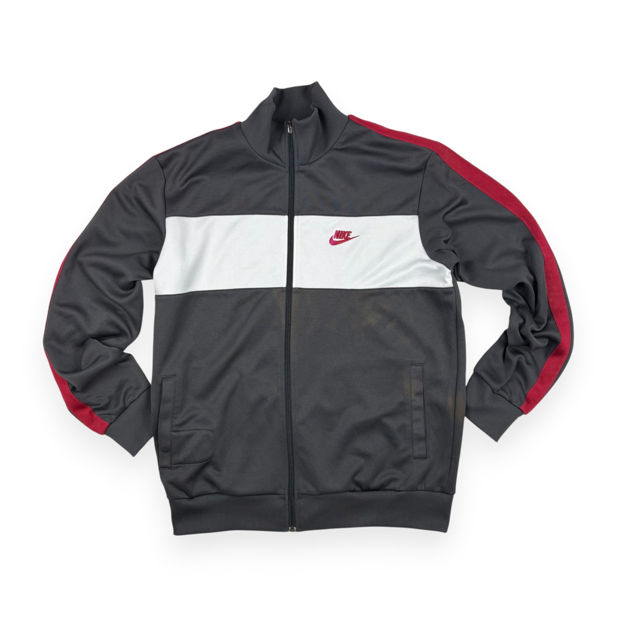 Nike Trackjacket Grau-Weiß mit roten Details