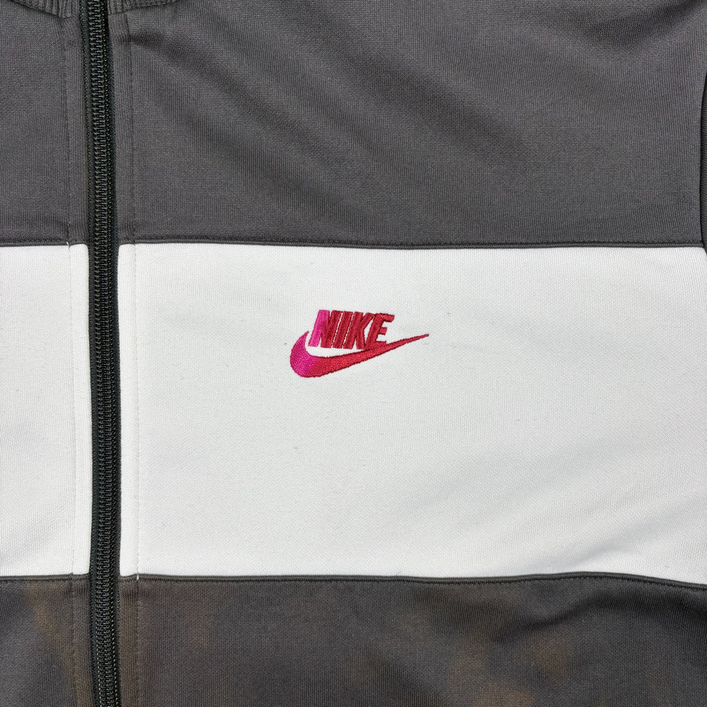 Nike Trackjacket Grau-Weiß mit roten Details