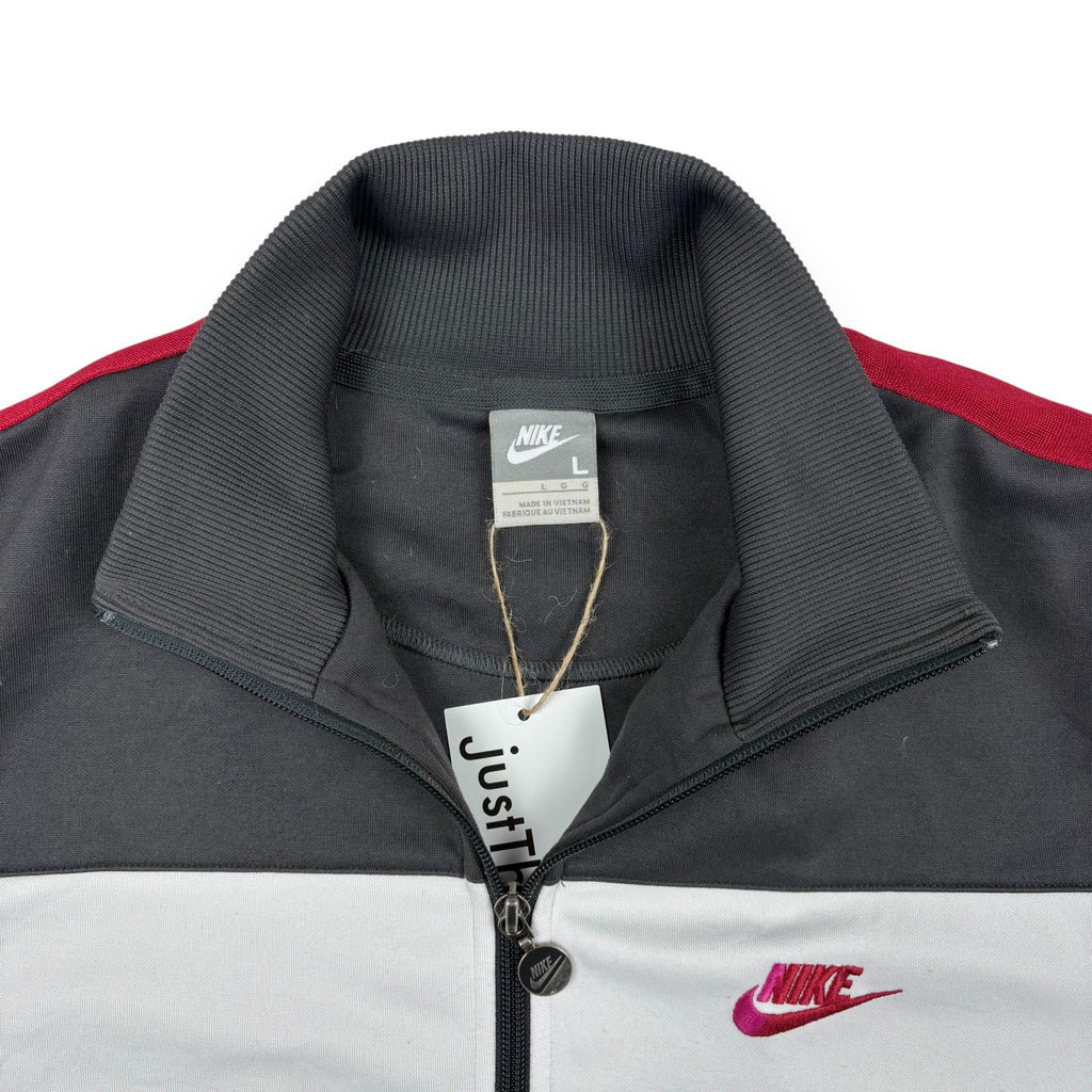 Nike Trackjacket Grau-Weiß mit roten Details