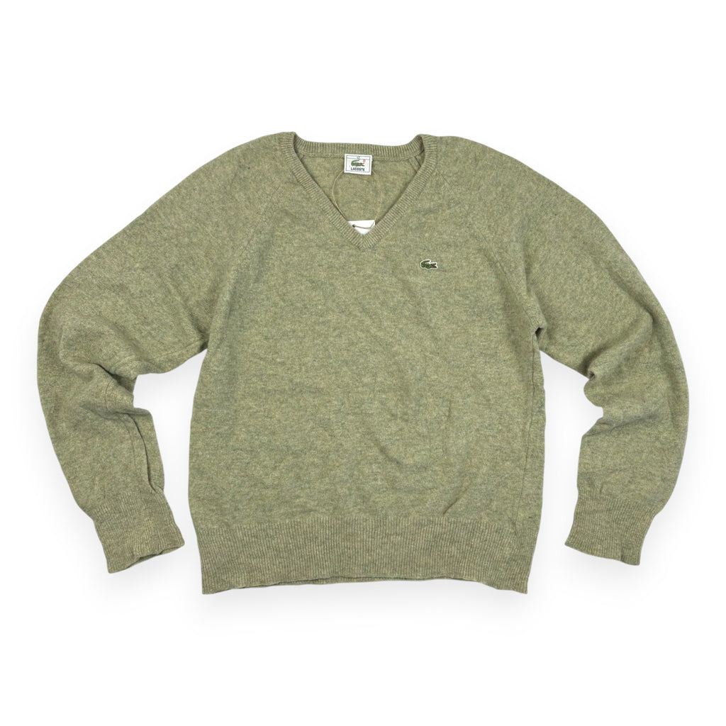Lacoste V-Neck Strickpullover Salbeigrün
