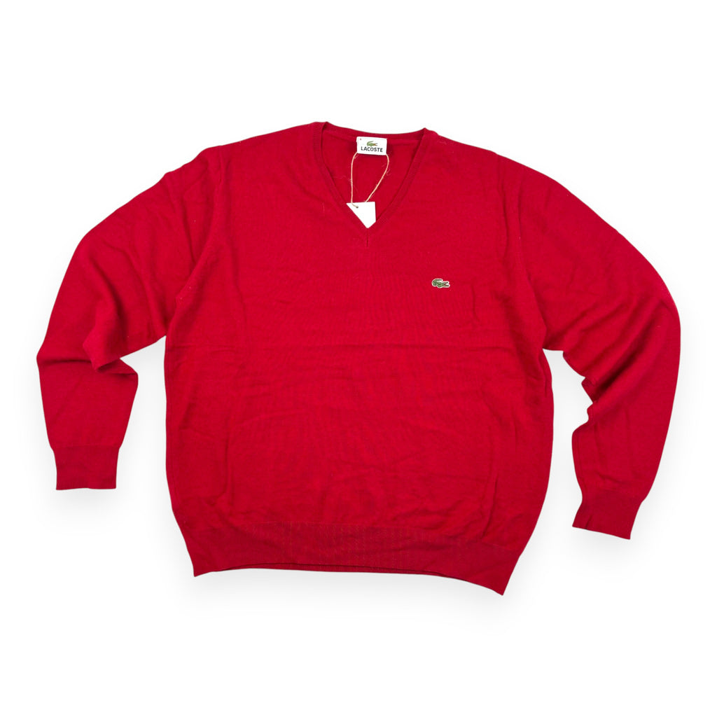 Lacoste V-Neck Strickpullover Rot