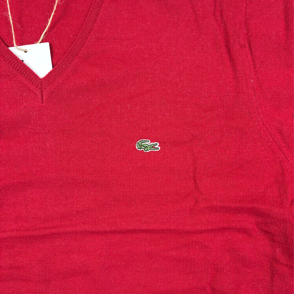 Lacoste V-Neck Strickpullover Rot