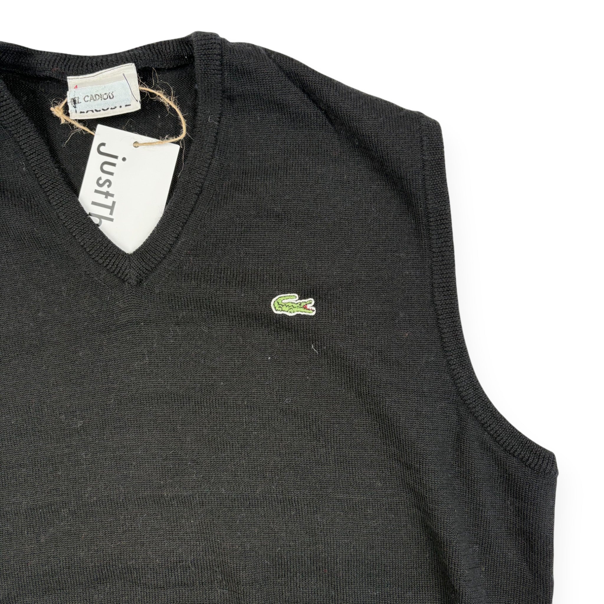 Lacoste V-Neck Strickweste Schwarz