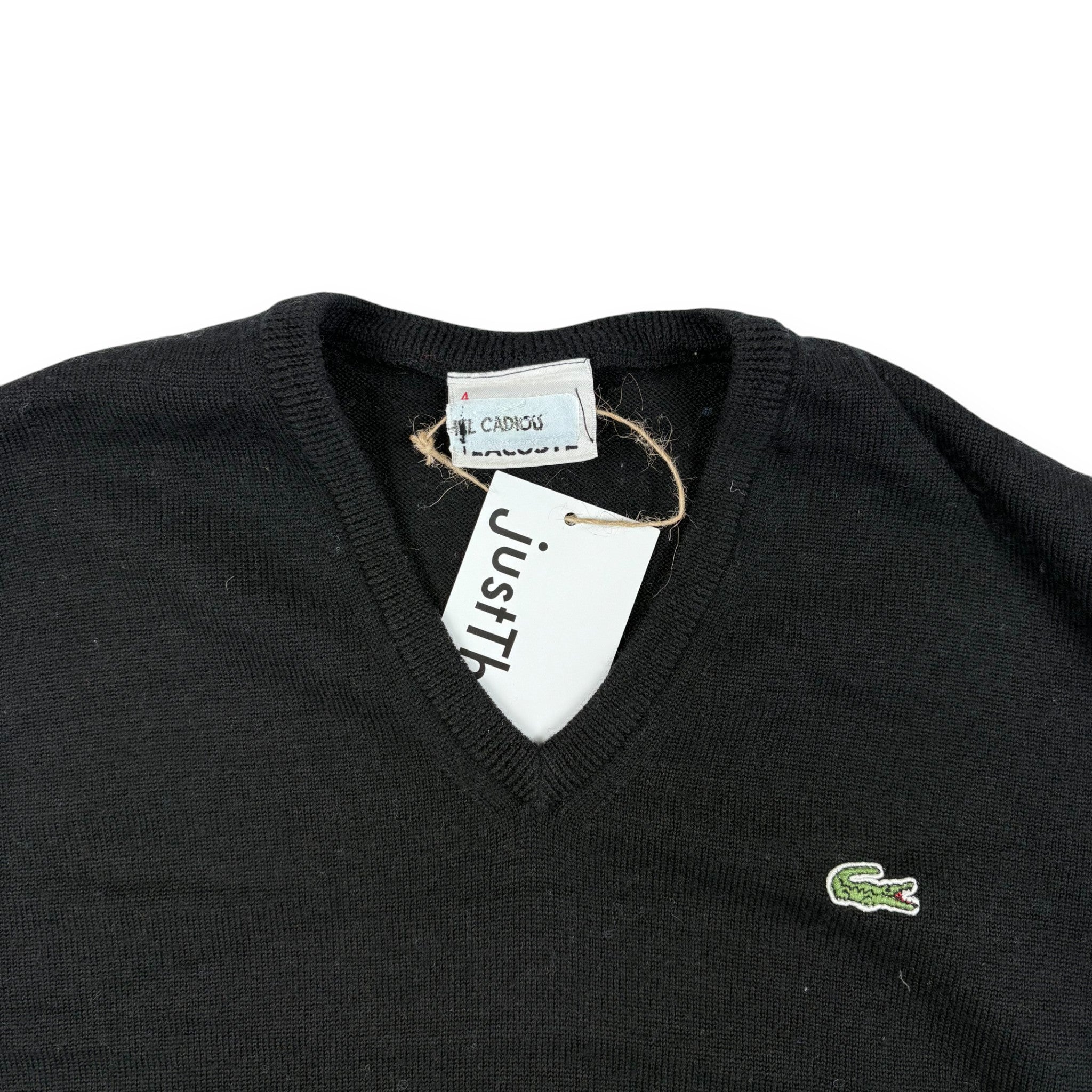 Lacoste V-Neck Strickweste Schwarz