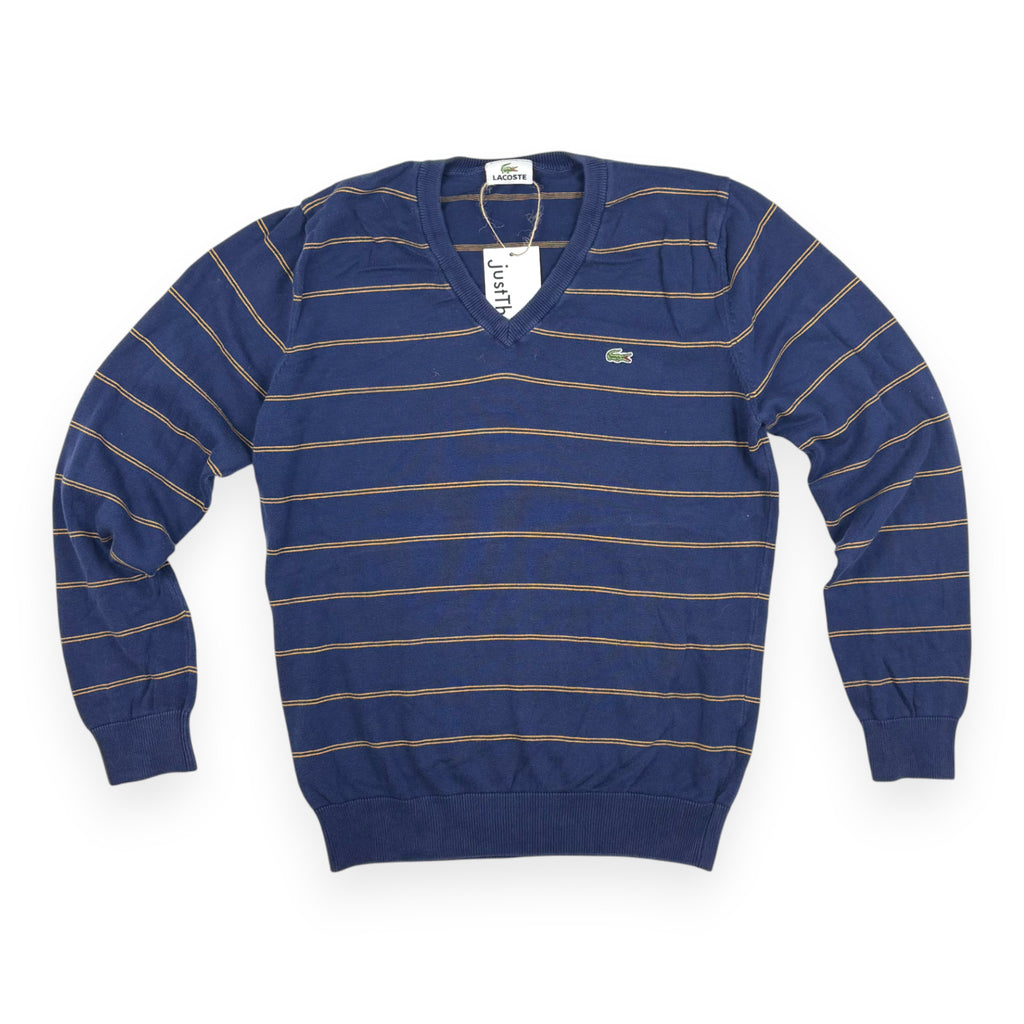 Lacoste V-Neck Pullover Dunkelblau Gestreift