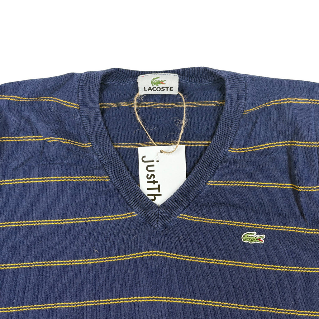 Lacoste V-Neck Pullover Dunkelblau Gestreift