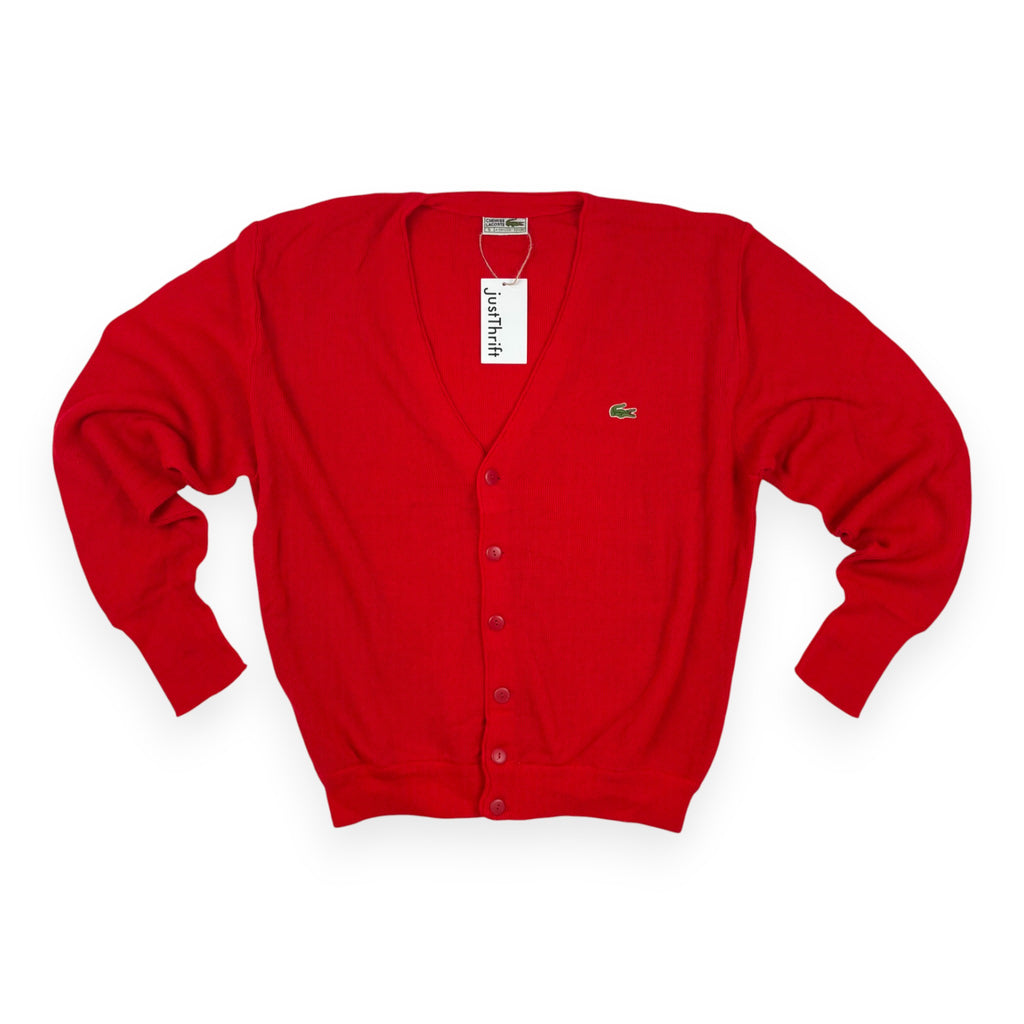 Lacoste Chemise Cardigan Rot Vintage