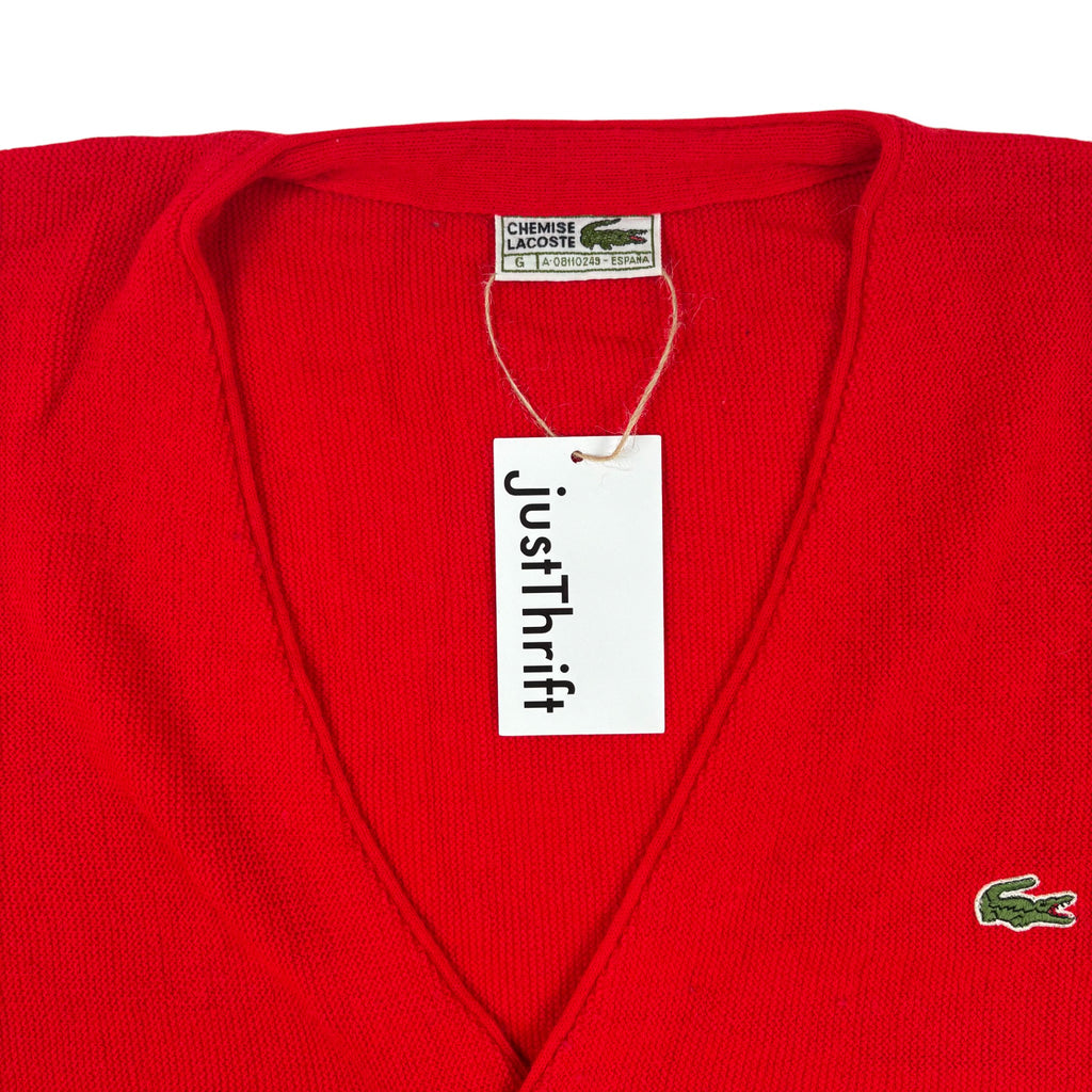 Lacoste Chemise Cardigan Rot Vintage