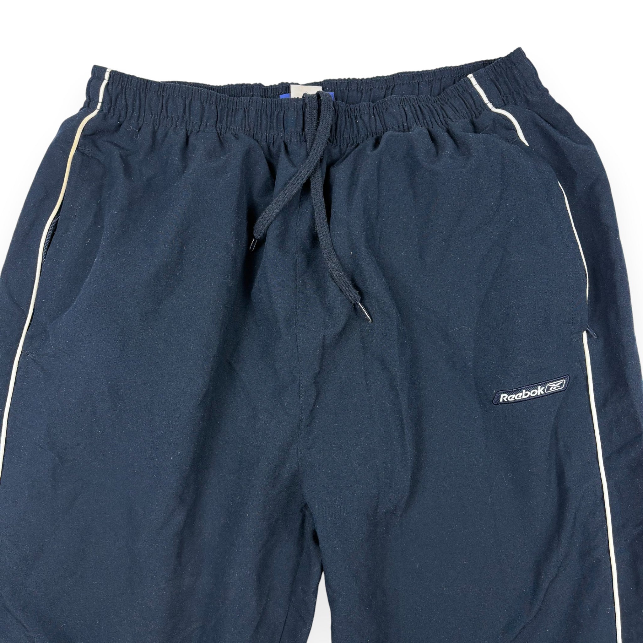 Reebok Trackpants Dunkelblau mit weißem Piping